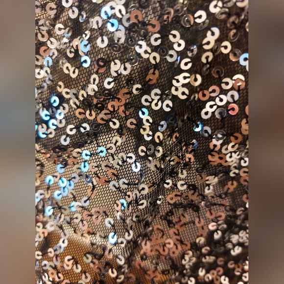 FREE PEOPLE Sequin Mesh Black Slip Dress - Picture 3 of 3